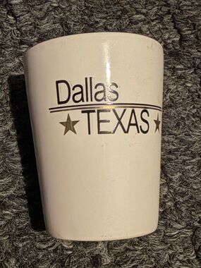Dallas Texas ceramic shot glass